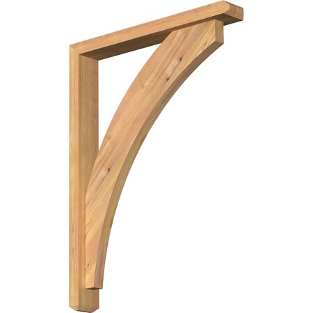 Ekena Millwork Thorton Craftsman Smooth Bracket w/ Offset Brace, Western Red Cedar, 3 1/2"W x 24"D x 32"H BKT0402X24X32THR04SWR